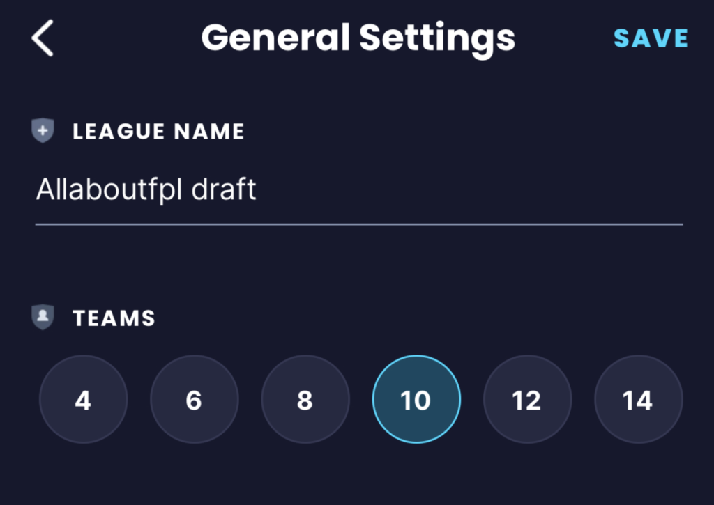Sleeper Fantasy FC - Ultimate Draft Fantasy Game ~ Number of managers in a draft 